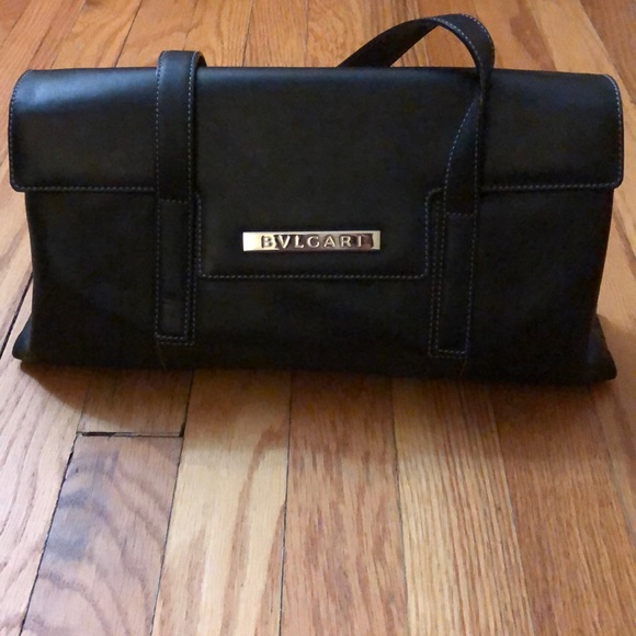 Bvlgari Black Leather Shoulder Bag